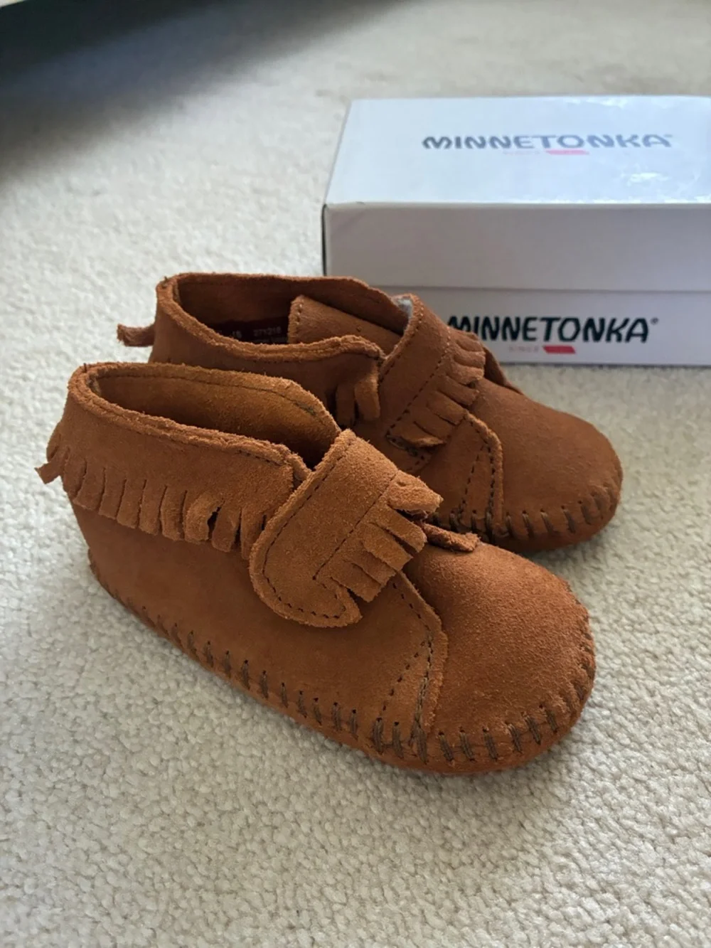 Minnetonka Toddler Suede Fringe Moccasin Booties